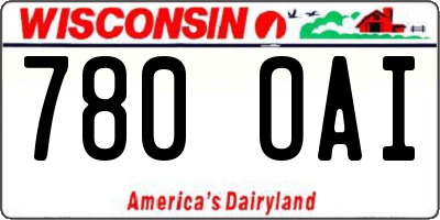 WI license plate 780OAI