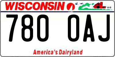 WI license plate 780OAJ