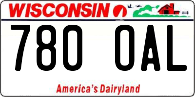 WI license plate 780OAL