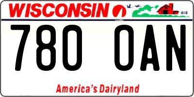 WI license plate 780OAN