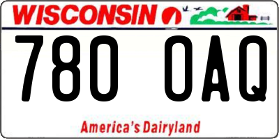 WI license plate 780OAQ