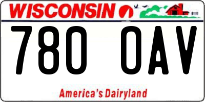 WI license plate 780OAV
