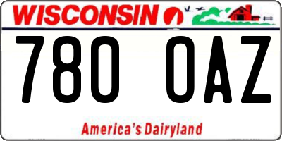 WI license plate 780OAZ