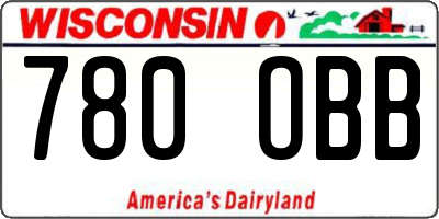 WI license plate 780OBB