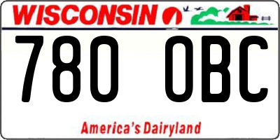 WI license plate 780OBC