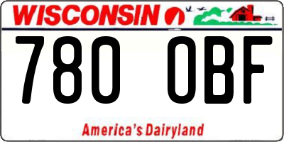 WI license plate 780OBF