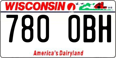WI license plate 780OBH