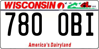 WI license plate 780OBI