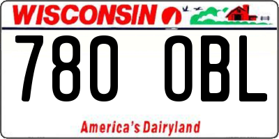 WI license plate 780OBL