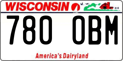 WI license plate 780OBM