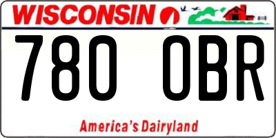 WI license plate 780OBR