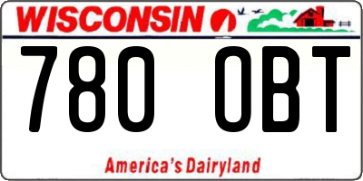 WI license plate 780OBT
