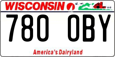 WI license plate 780OBY