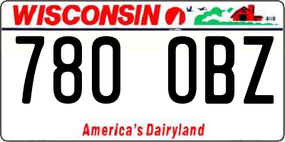 WI license plate 780OBZ
