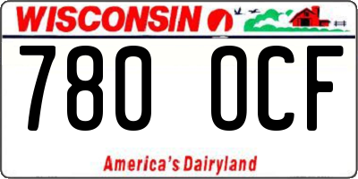 WI license plate 780OCF