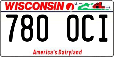 WI license plate 780OCI