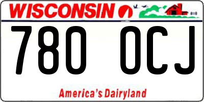WI license plate 780OCJ