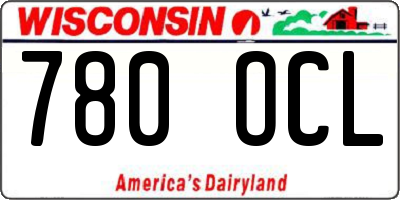 WI license plate 780OCL