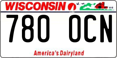 WI license plate 780OCN