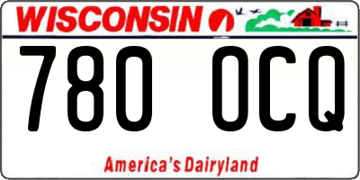 WI license plate 780OCQ