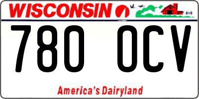 WI license plate 780OCV