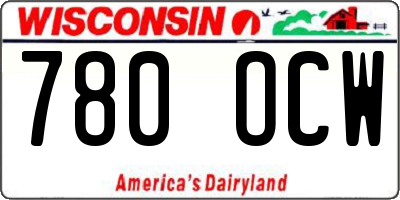 WI license plate 780OCW
