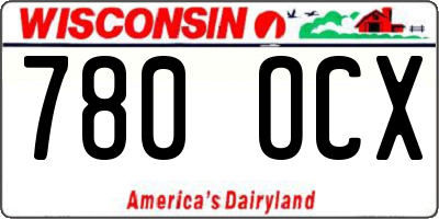 WI license plate 780OCX