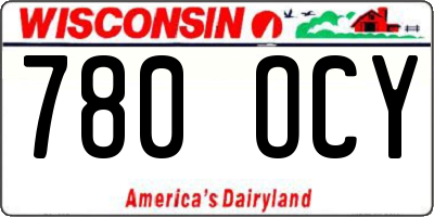 WI license plate 780OCY