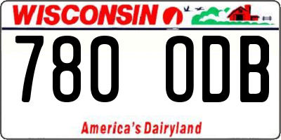 WI license plate 780ODB
