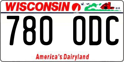 WI license plate 780ODC