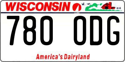 WI license plate 780ODG