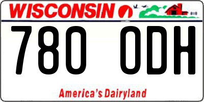 WI license plate 780ODH