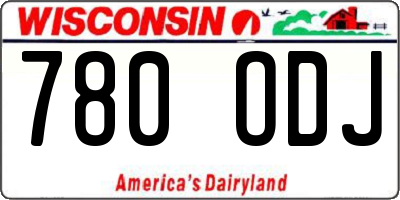 WI license plate 780ODJ