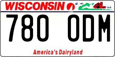 WI license plate 780ODM