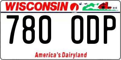 WI license plate 780ODP