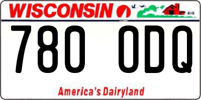 WI license plate 780ODQ