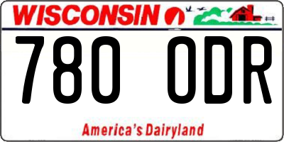 WI license plate 780ODR