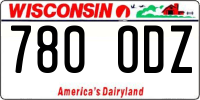 WI license plate 780ODZ
