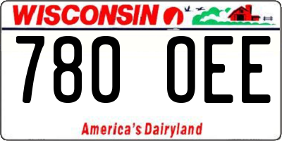 WI license plate 780OEE