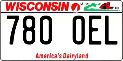 WI license plate 780OEL
