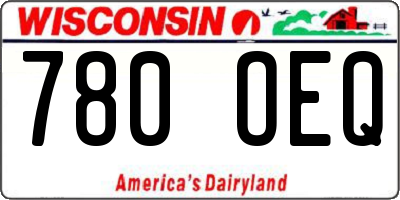 WI license plate 780OEQ
