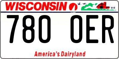 WI license plate 780OER
