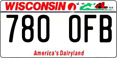 WI license plate 780OFB