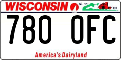 WI license plate 780OFC
