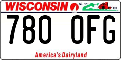 WI license plate 780OFG