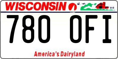 WI license plate 780OFI