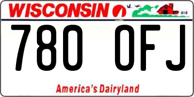 WI license plate 780OFJ