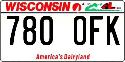 WI license plate 780OFK