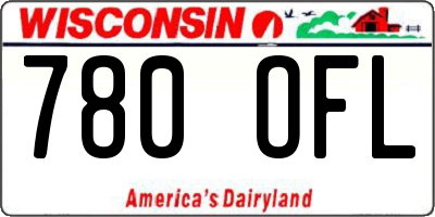 WI license plate 780OFL