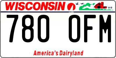 WI license plate 780OFM